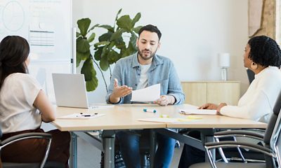 Entrepreneurs sitting around a table